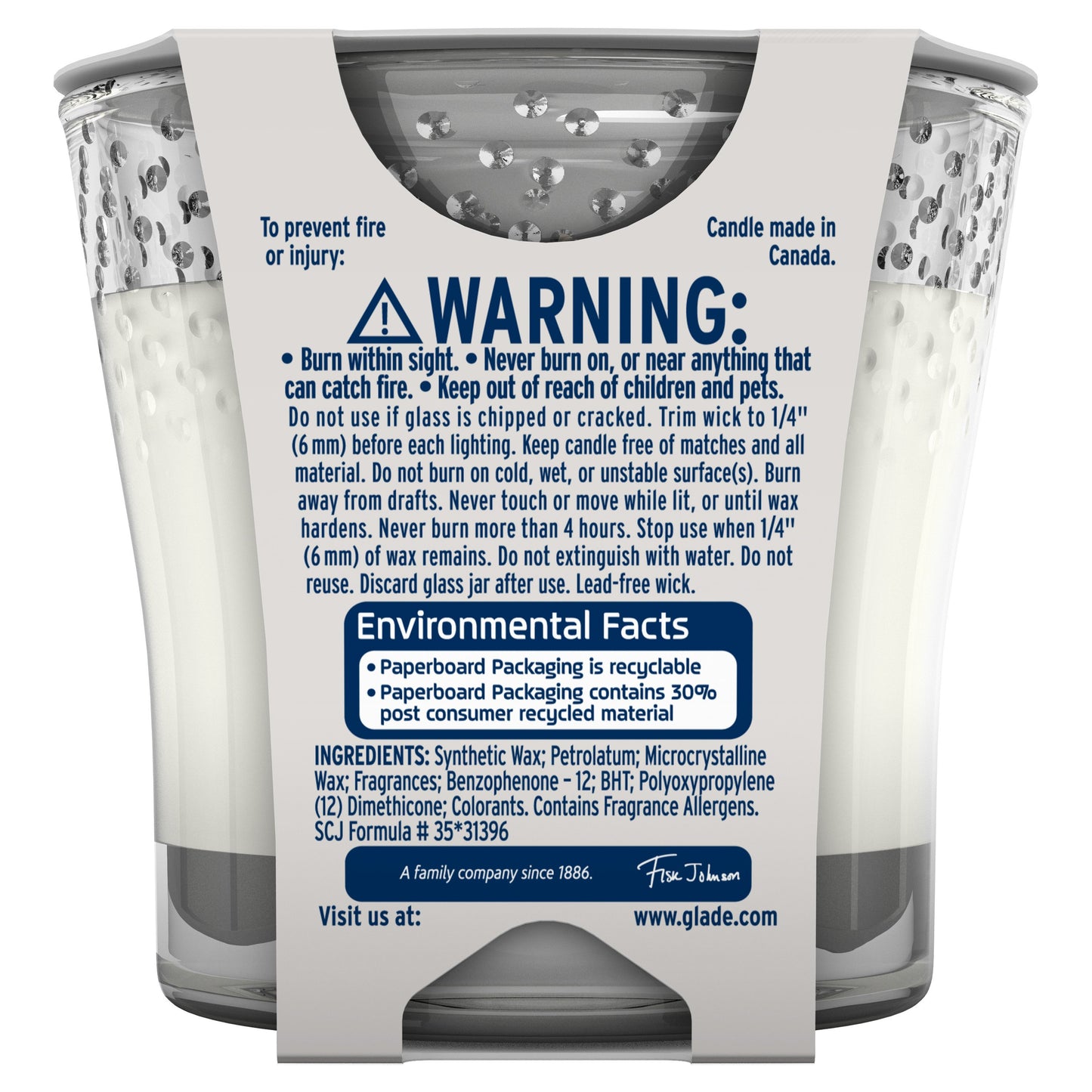 Glade Sheer Vanilla Embrace Candle
