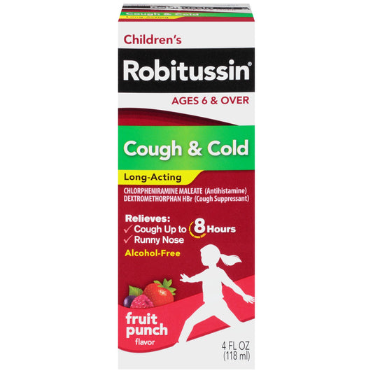 Robitussin Children's Long-Acting Cough and Cold Medicine, Fruit Punch Flavor