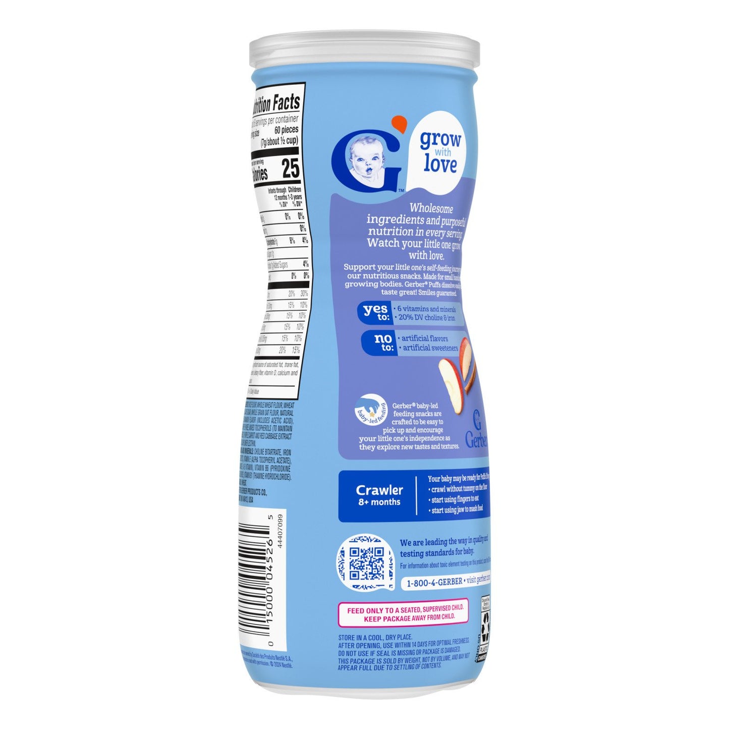Gerber Stage 3 Baby Snacks - Apple Cinnamon Puffs for Led Feeding