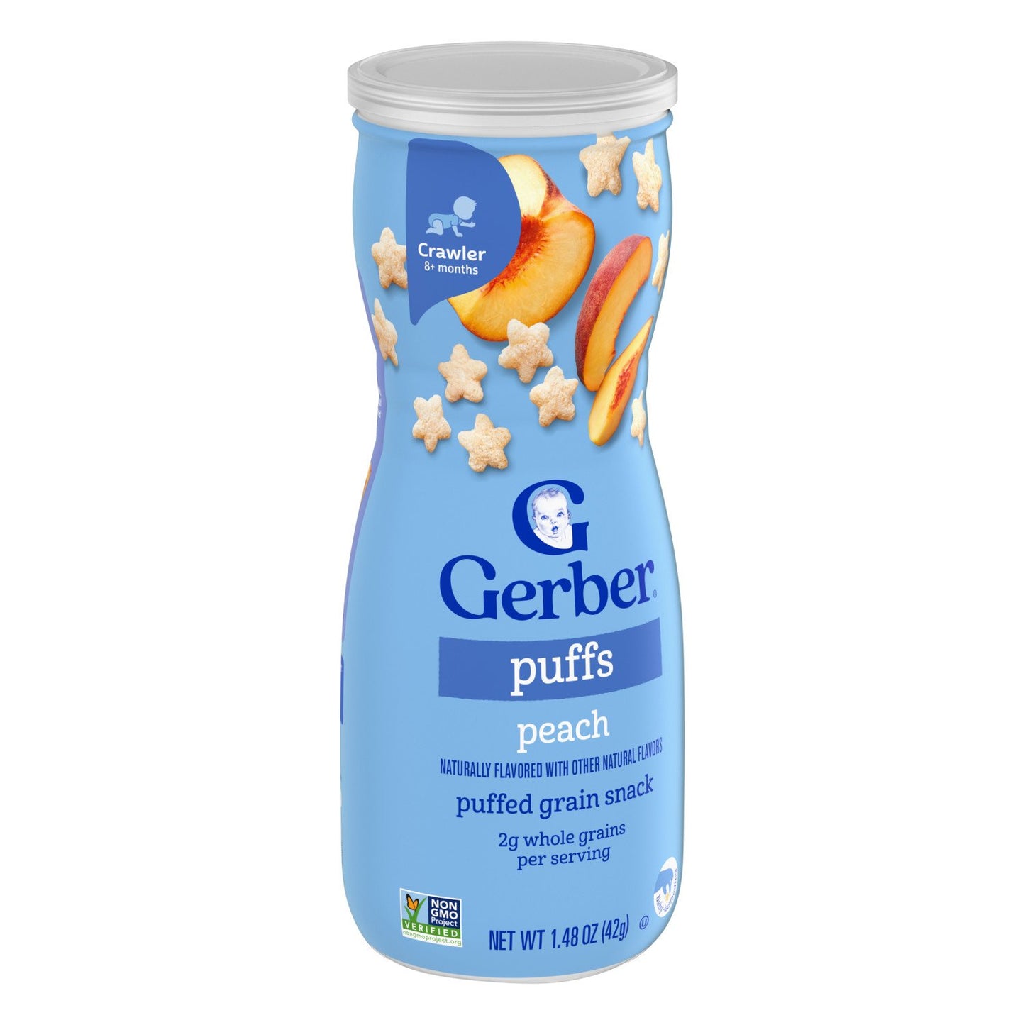 Gerber Stage 3 Baby Snacks -  Peach Puffs for Led Feeding