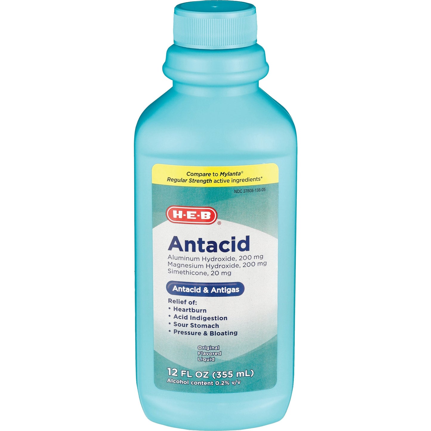 H-E-B Regular Strength Original Antacid Liquid Classic Flavor