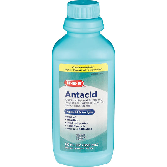 H-E-B Regular Strength Original Antacid Liquid Classic Flavor