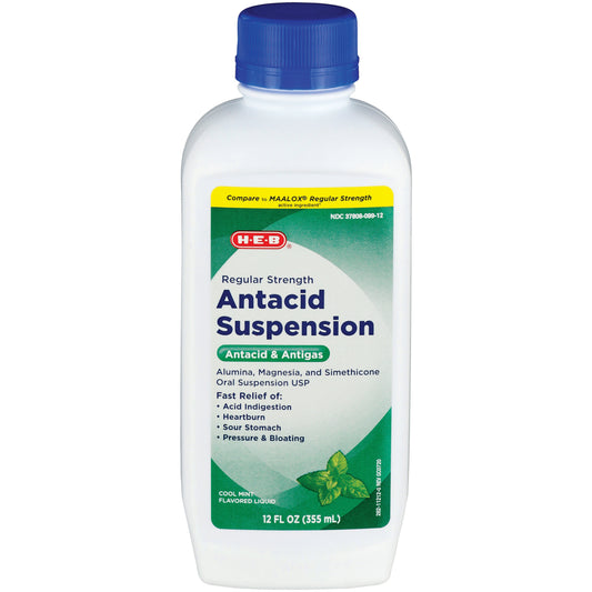H-E-B Regular Strength Antacid Liquid - Mint