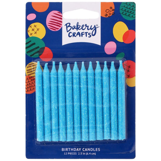 Bakery Crafts Blue Glitter Birthday Candles