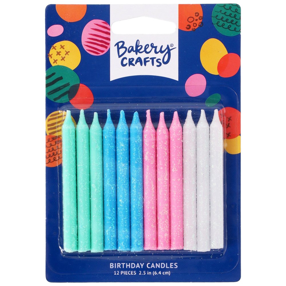 Bakery Crafts Assorted Color Glitter Birthday Candles