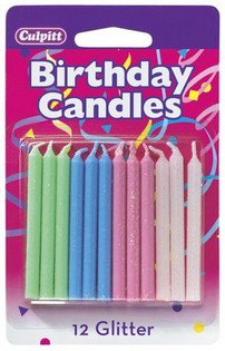 Bakery Crafts Assorted Color Glitter Birthday Candles