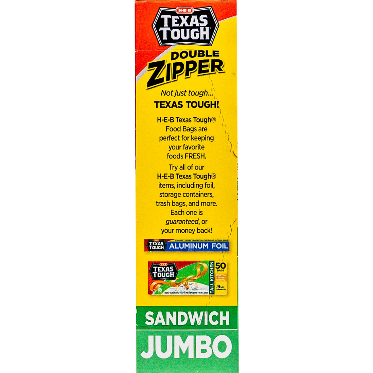 H-E-B Texas Tough Double Zipper Sandwich Bags - Jumbo
