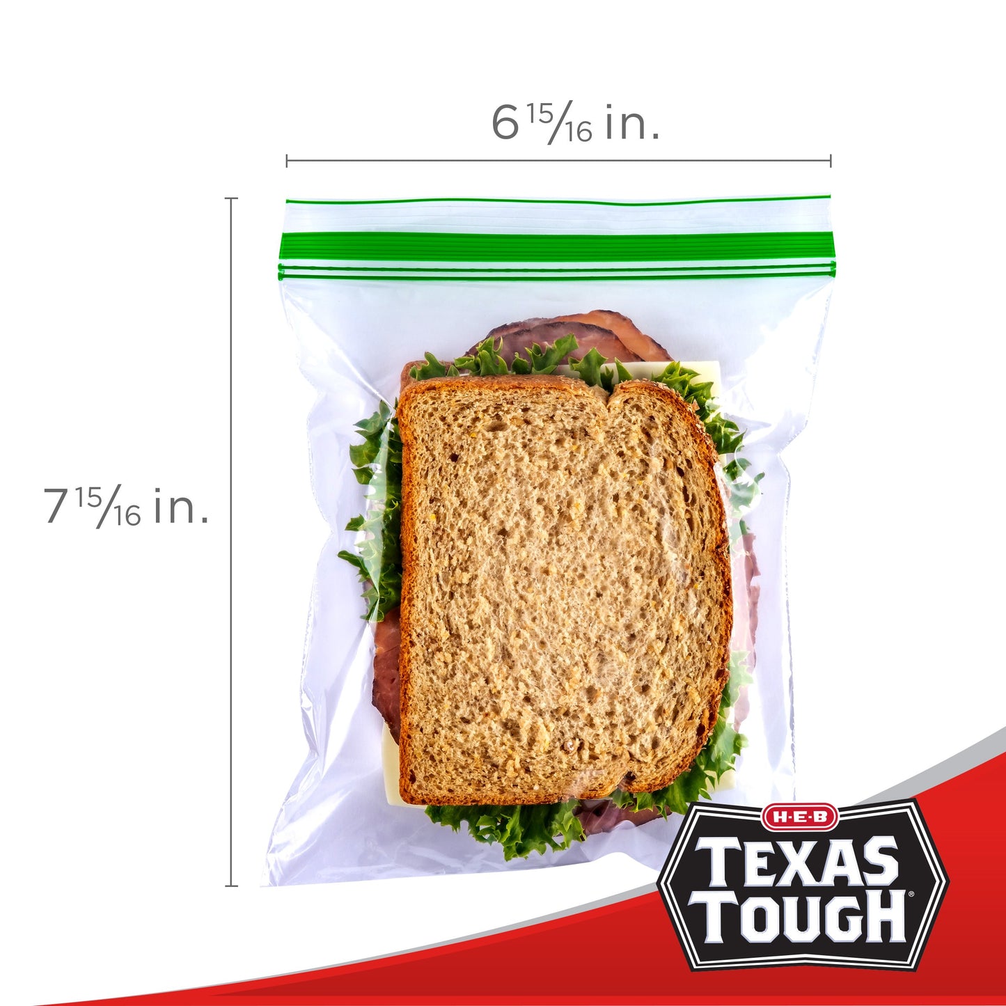 H-E-B Texas Tough Double Zipper Sandwich Bags - Jumbo