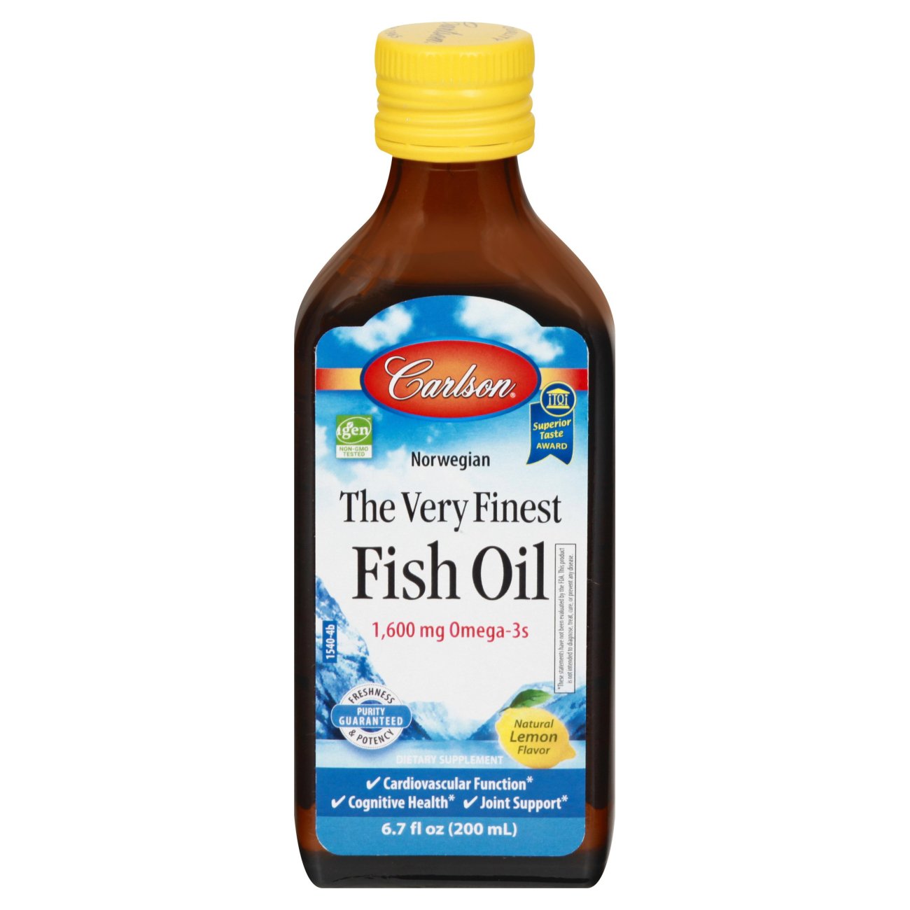 Carlson Norwegian Fish Oil 1600mg Omega-3s - Lemon Flavor