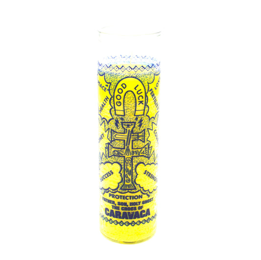 Brilux Cross of Caravaca Religious Candle - Yellow Wax