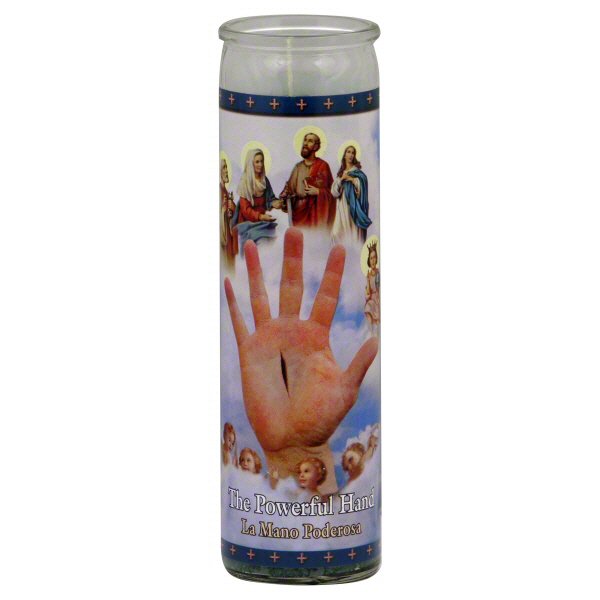 Brilux The Powerful Hand Religious Candle - Blue Wax