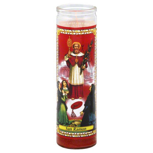 Brilux San Ramon Religious Candle - Red Wax