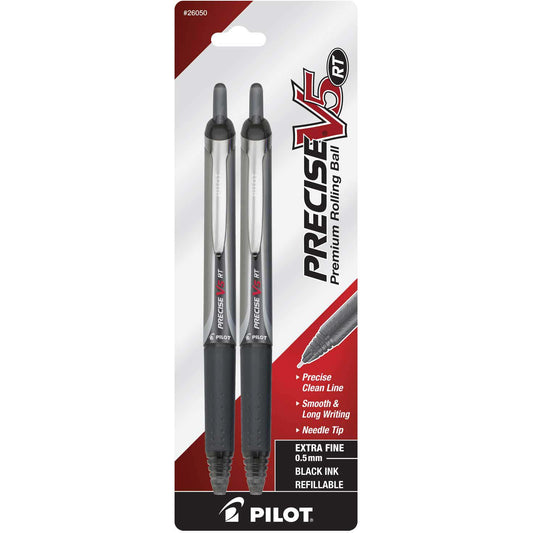 Pilot Precise V5 RT 0.5mm Retractable Rolling Ball Pens - Black Ink