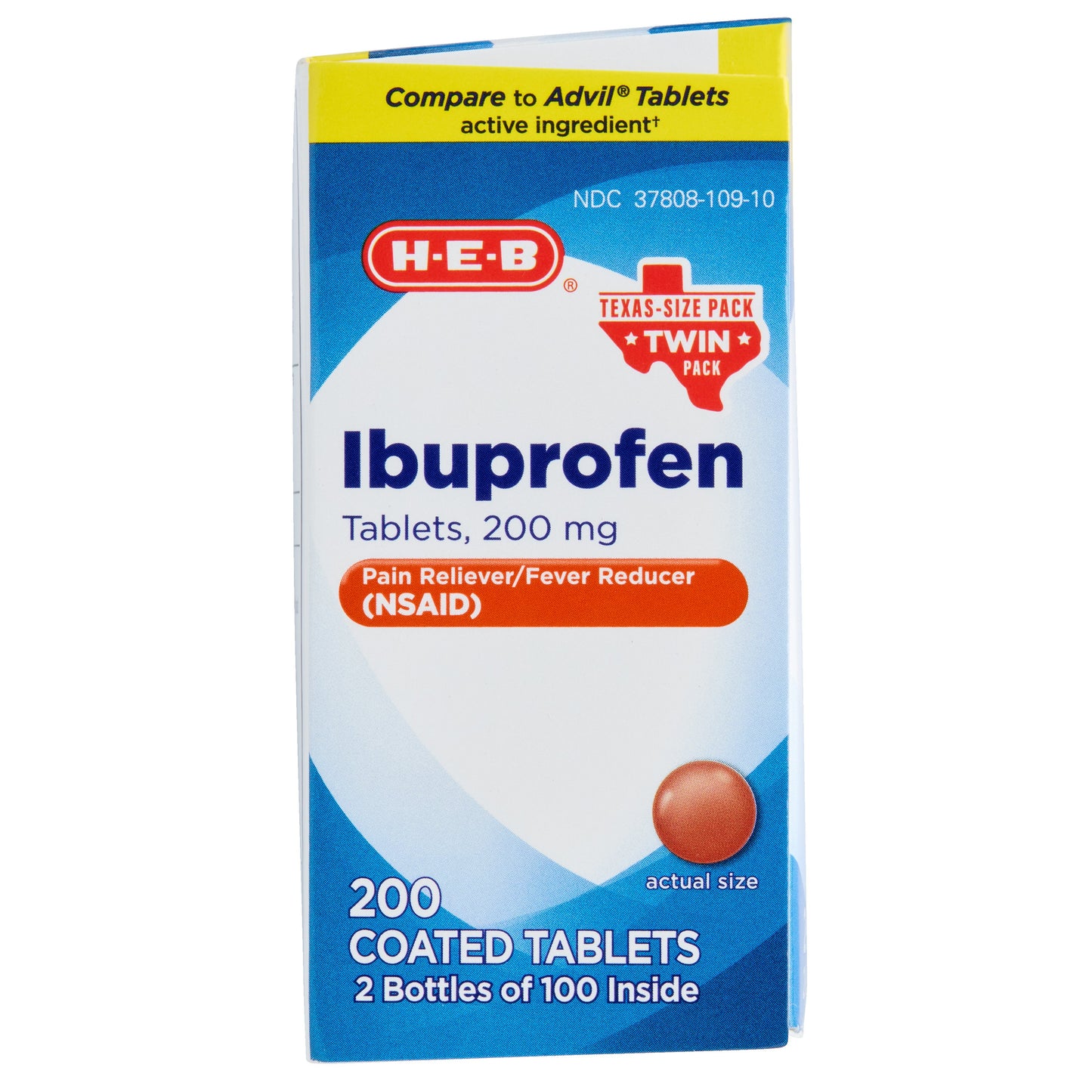 H-E-B Ibuprofen Fever & Pain Relief Coated Tablets – 200 mg Twin Pack