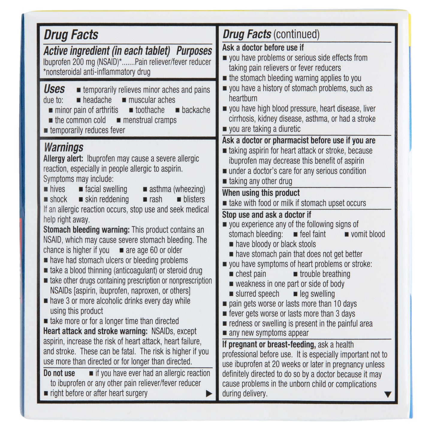 H-E-B Ibuprofen Fever & Pain Relief Coated Tablets – 200 mg Twin Pack