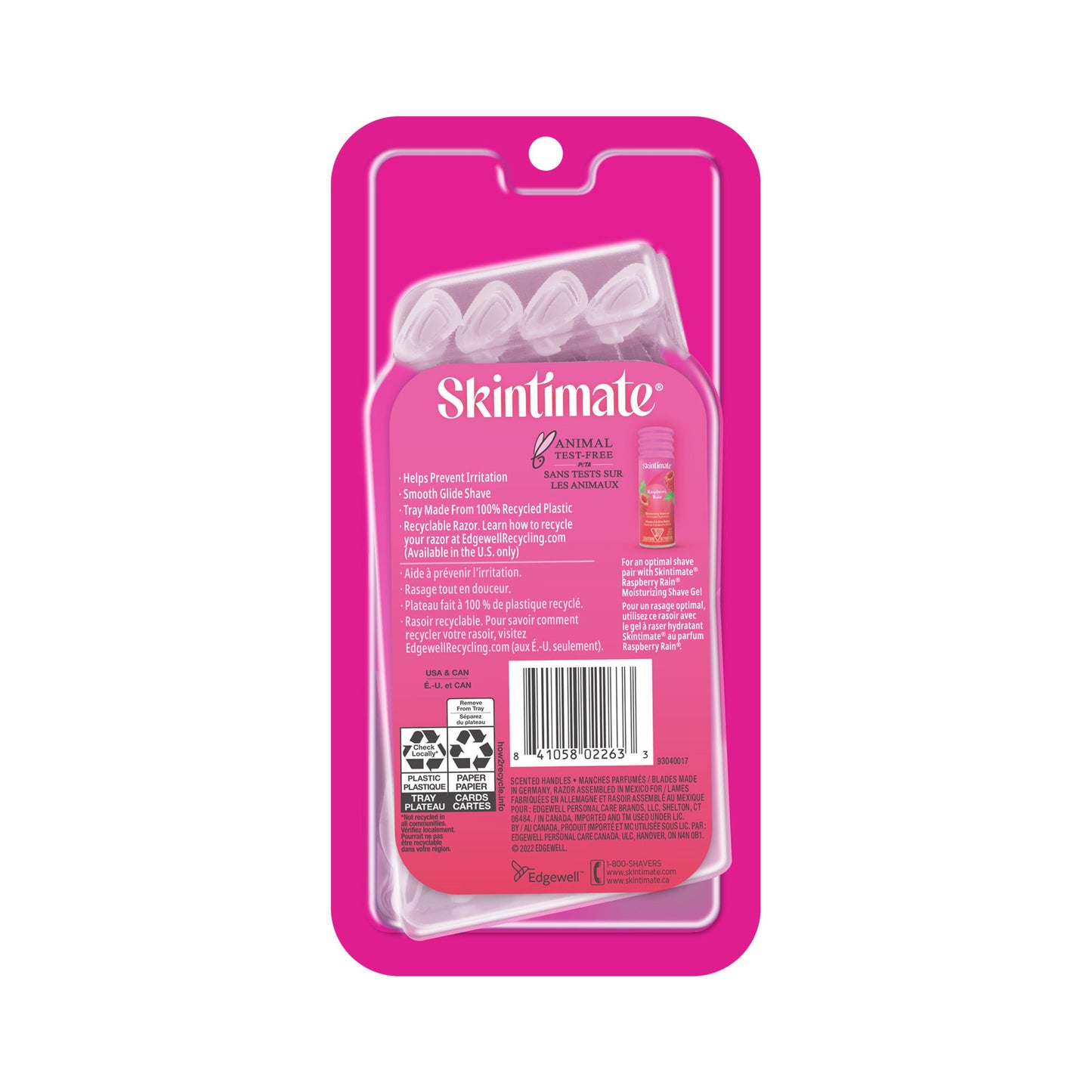 Skintimate Raspberry Rain 4-Blade Disposable Razor