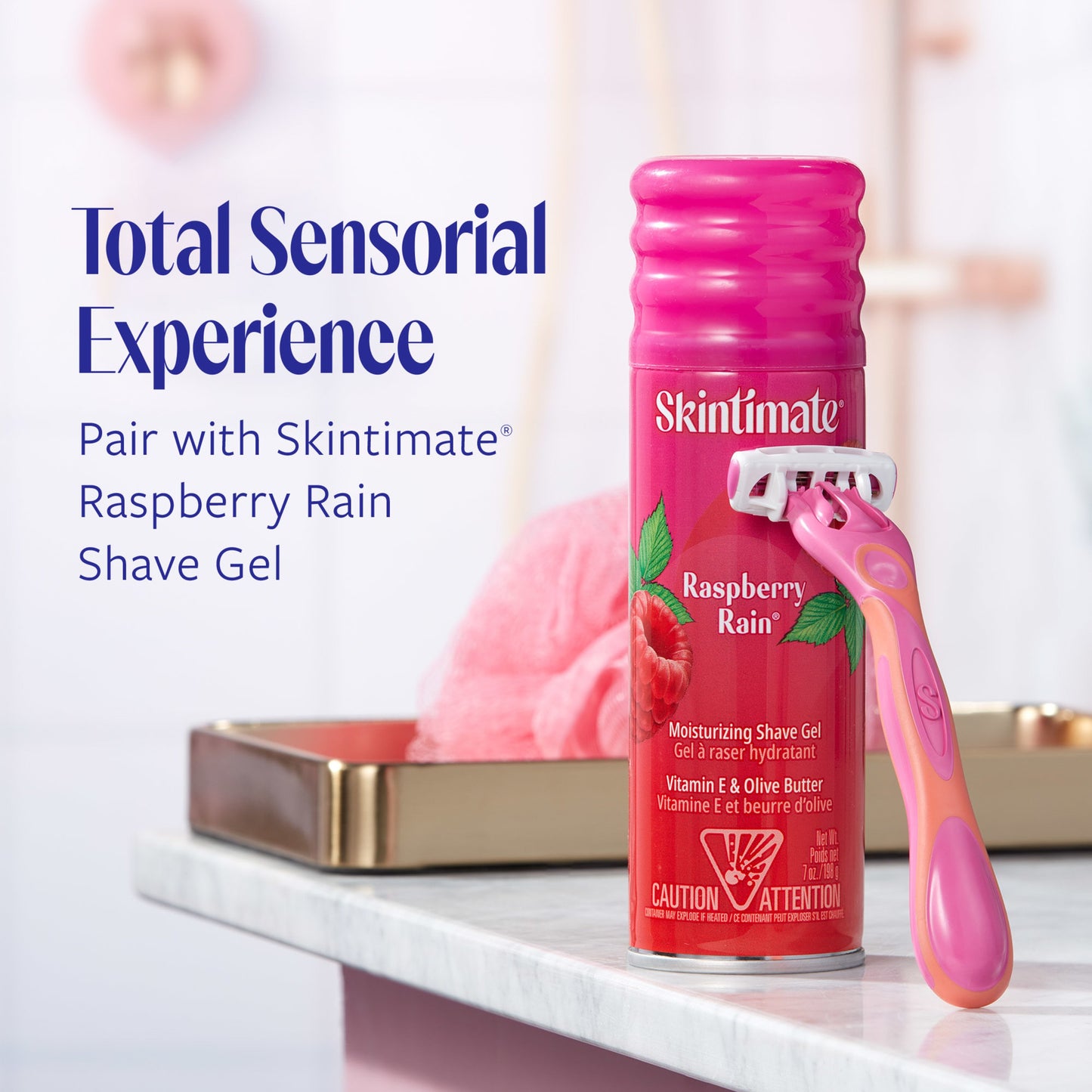 Skintimate Raspberry Rain 4-Blade Disposable Razor