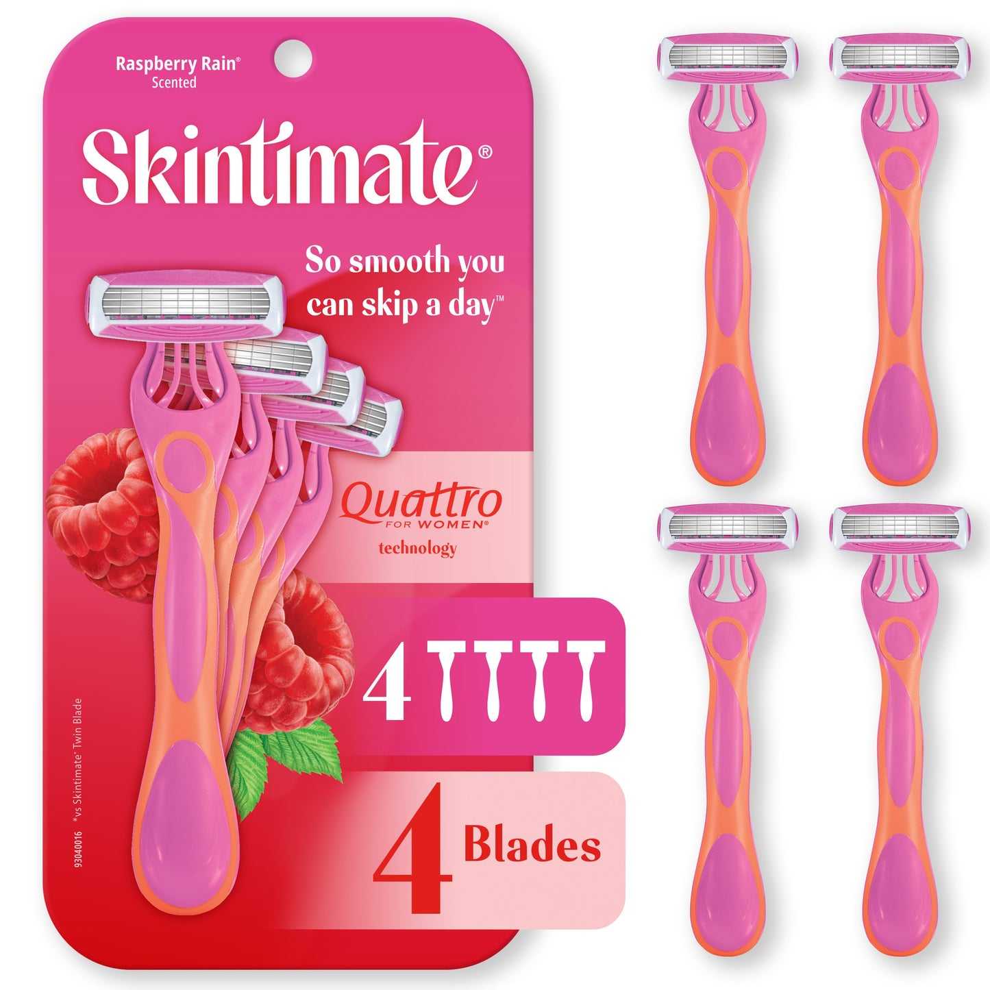 Skintimate Raspberry Rain 4-Blade Disposable Razor