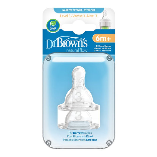 Dr. Brown's Natural Flow Level Three Silicone Nipples - 6+ Months