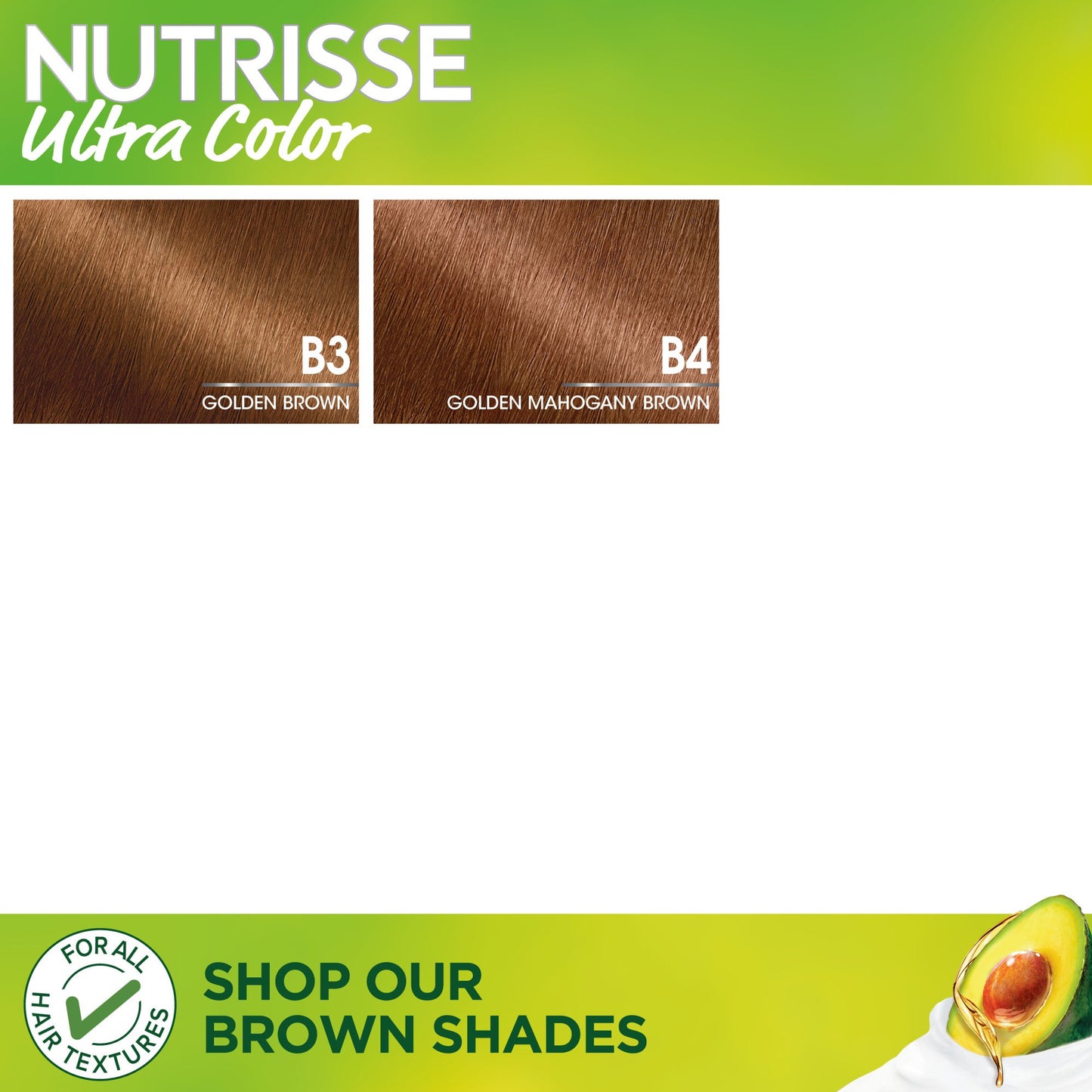 Garnier Nutrisse Ultra Color Nourishing Bold Permanent Hair Color Creme B3 Golden Brown