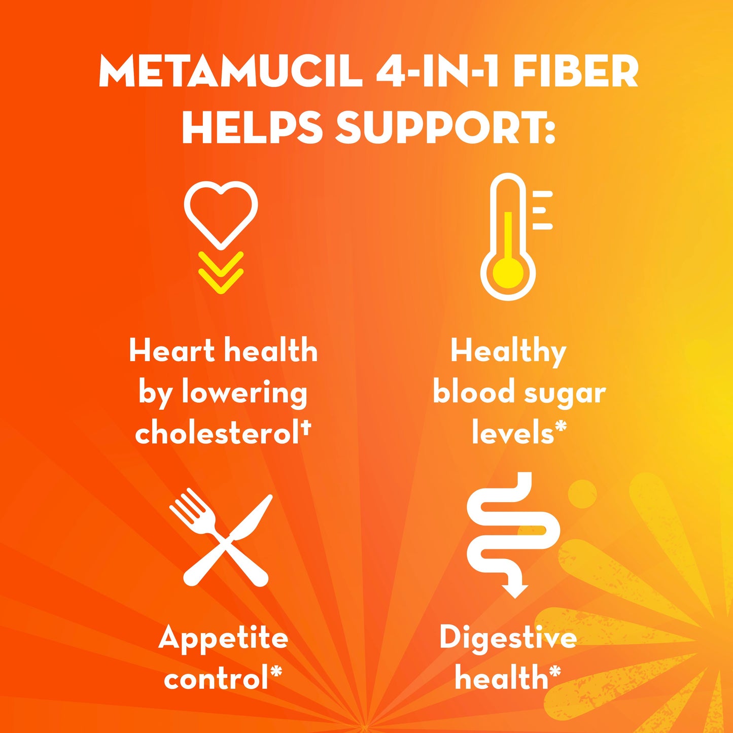 Metamucil 4-in-1 Fiber Supplement Drink, Psyllium Husk Powder, Sugar-Free, Berry Flavor