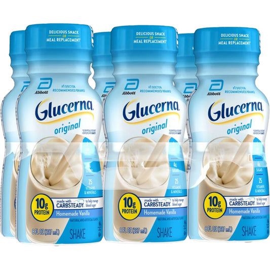 Glucerna 10g Protein Diabetes Nutritional Shakes 6 pk Bottles - Homemade Vanilla