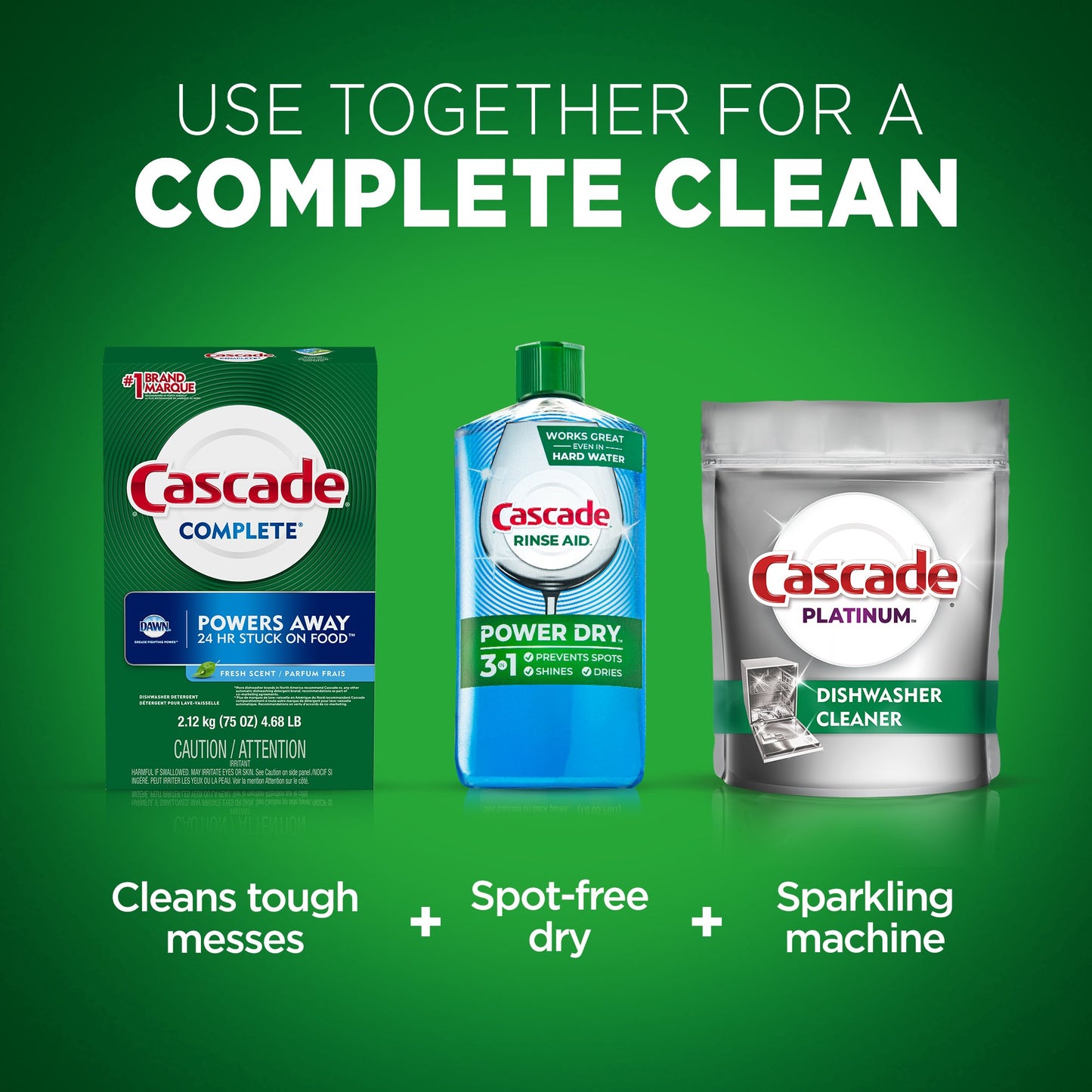 Cascade Complete Dishwasher Detergent Powder, Fresh Scent
