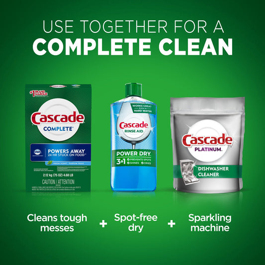 Cascade Complete Dishwasher Detergent Powder, Fresh Scent