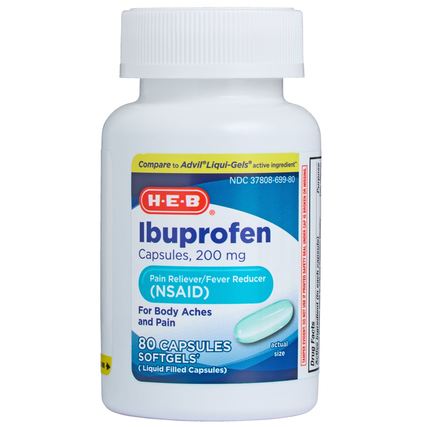 H-E-B H-E-B Ibuprofen Fever & Pain Relief Softgels – 200 mg