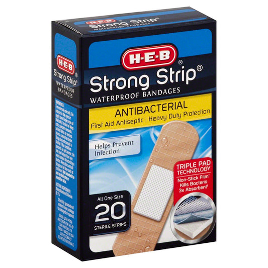 H-E-B Strong Strip Waterproof Antibacterial Bandages