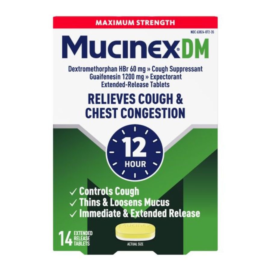 Mucinex DM Maximum Strength 12-Hour Expectorant and Cough Suppressant Tablets