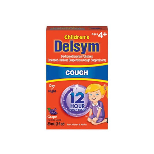 Delsym Children's Cough Suppressant Liquid, Grape Flavor