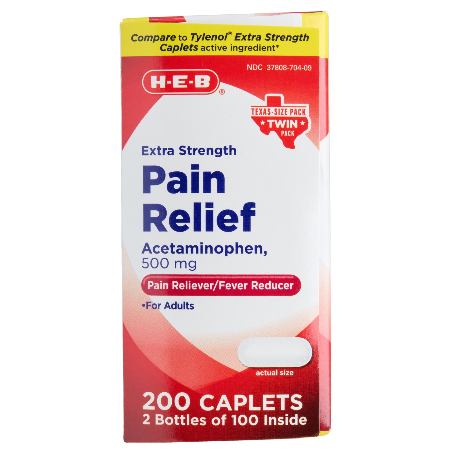 H-E-B Acetaminophen Fever & Pain Relief Caplets – 500 mg Twin Pack