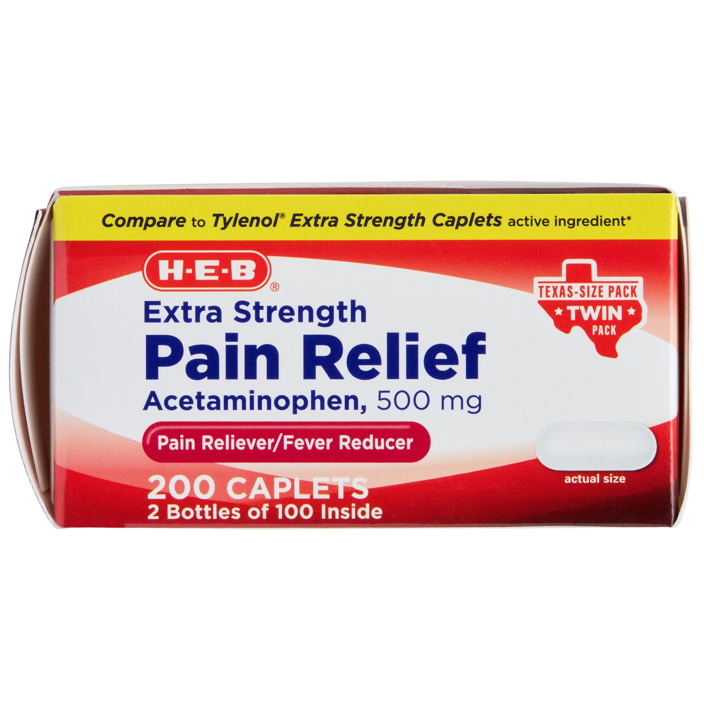 H-E-B Acetaminophen Fever & Pain Relief Caplets – 500 mg Twin Pack