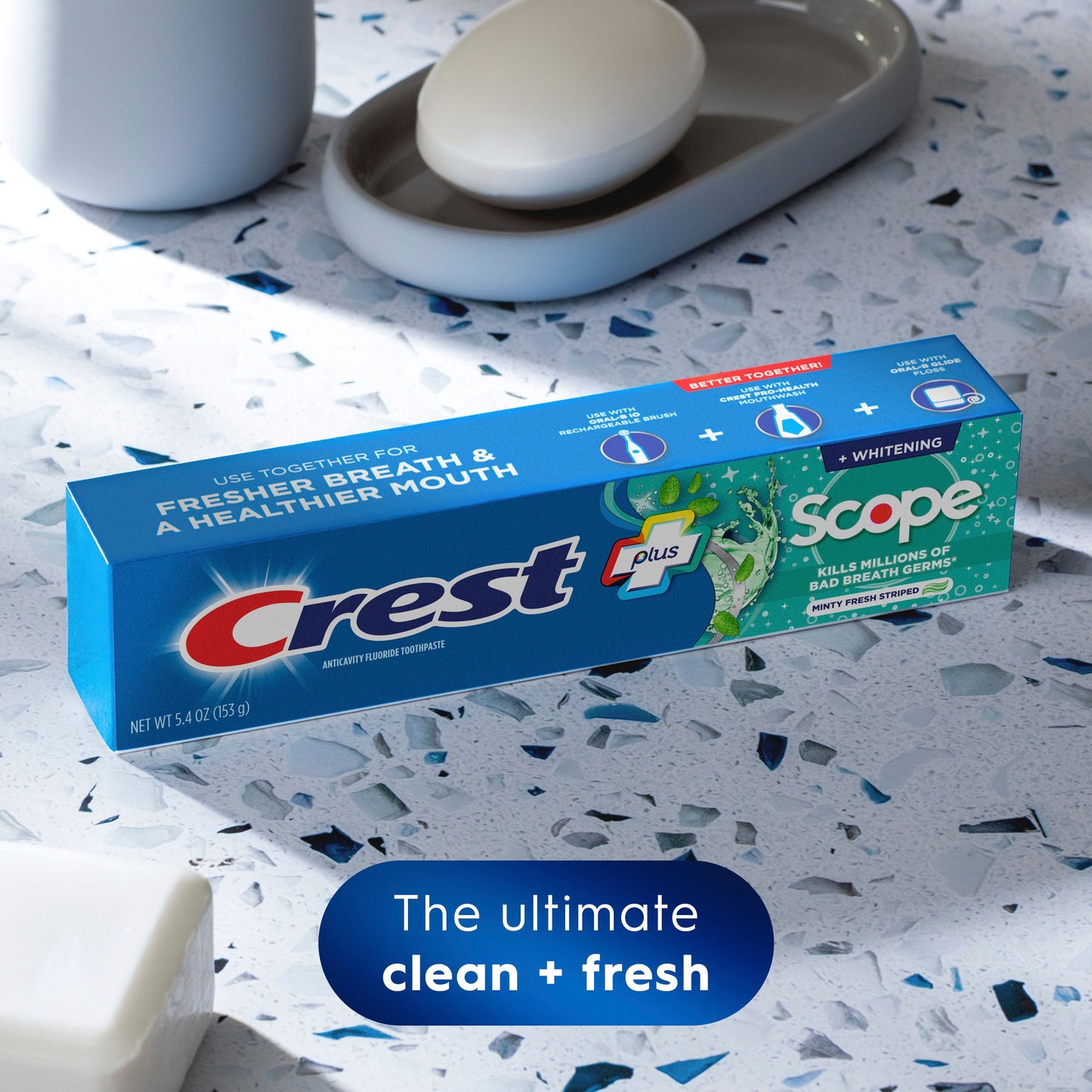 Crest Complete + Scope Whitening Toothpaste - Minty Fresh Striped, 2 Pk