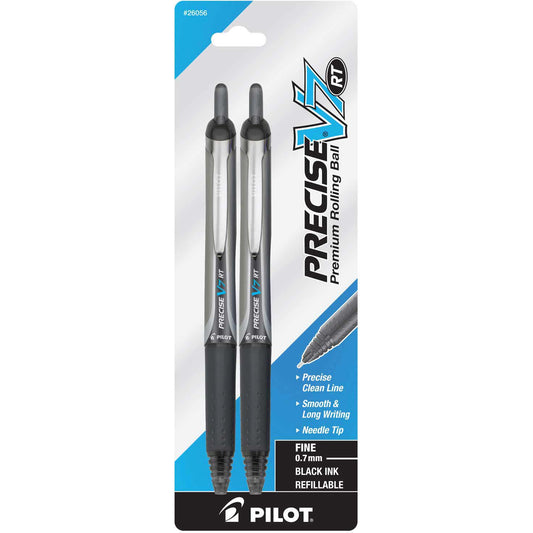 Pilot Precise V7 RT 0.7mm Retractable Rolling Ball Pens - Black Ink