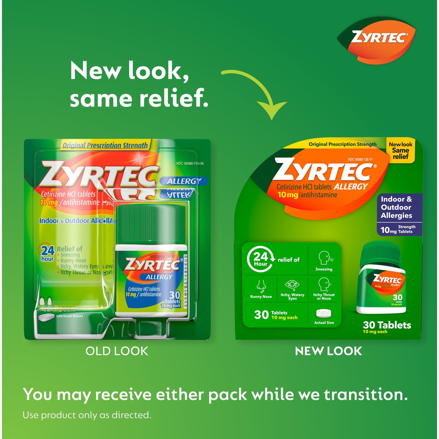 Zyrtec 24 Hour Allergy Relief Tablets with Cetirizine HCl