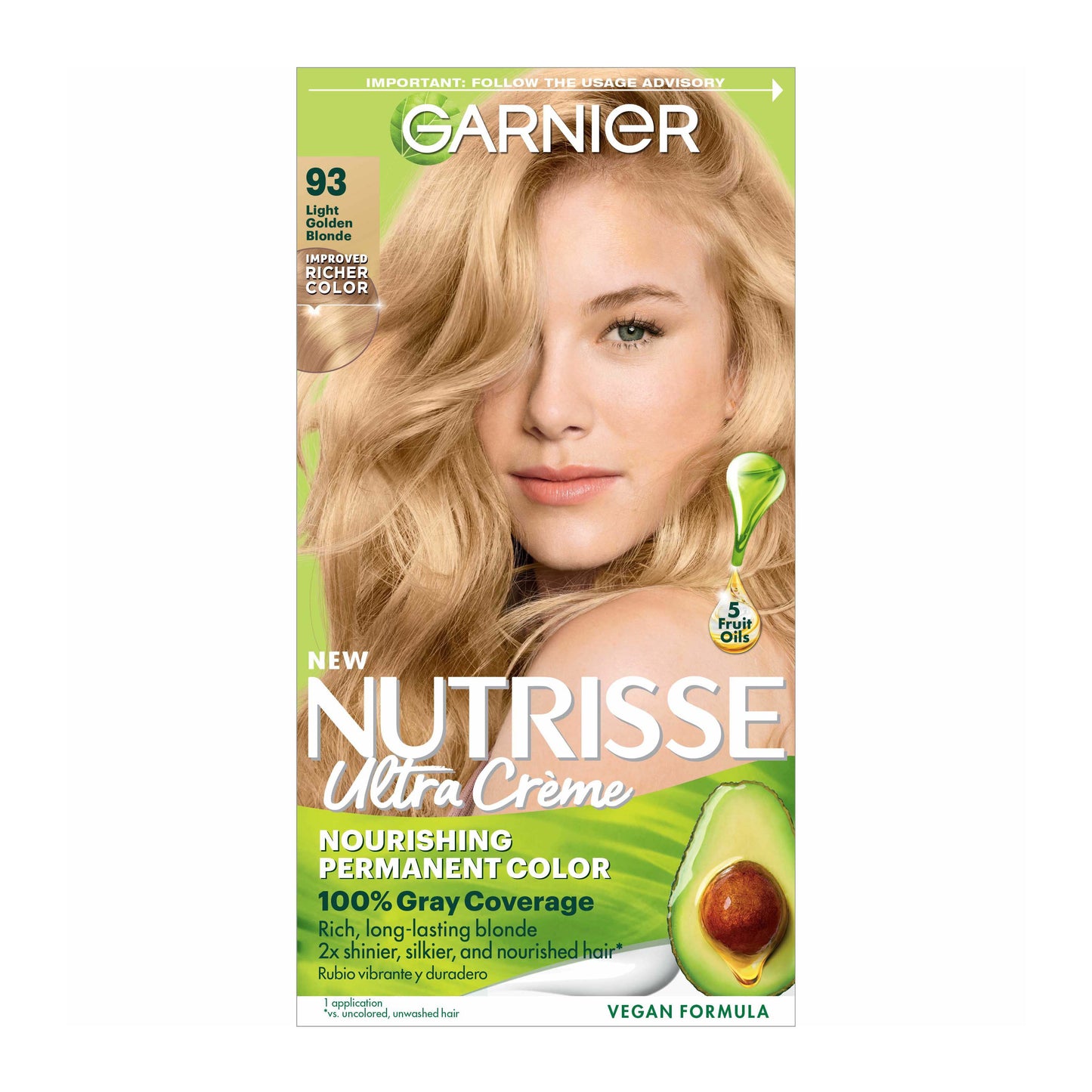 Garnier Nutrisse Nourishing Hair Color Creme - 93 Light Golden Blonde