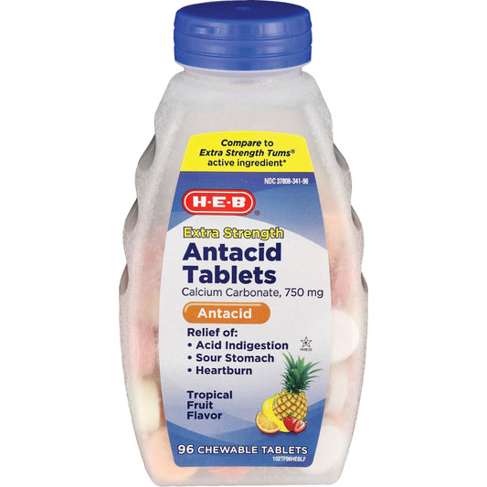 H-E-B Calcium Carbonate Tablets - Tropical Fruit, 750 mg