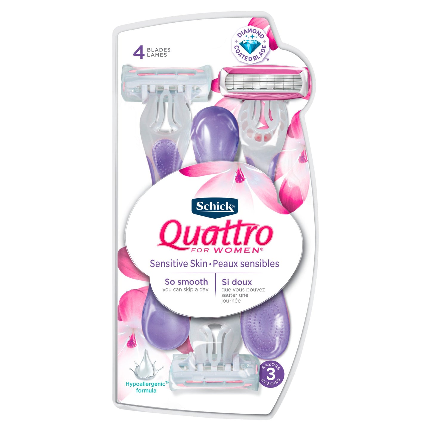 Schick Quattro For Women Sensitive Skin Disposable Razors