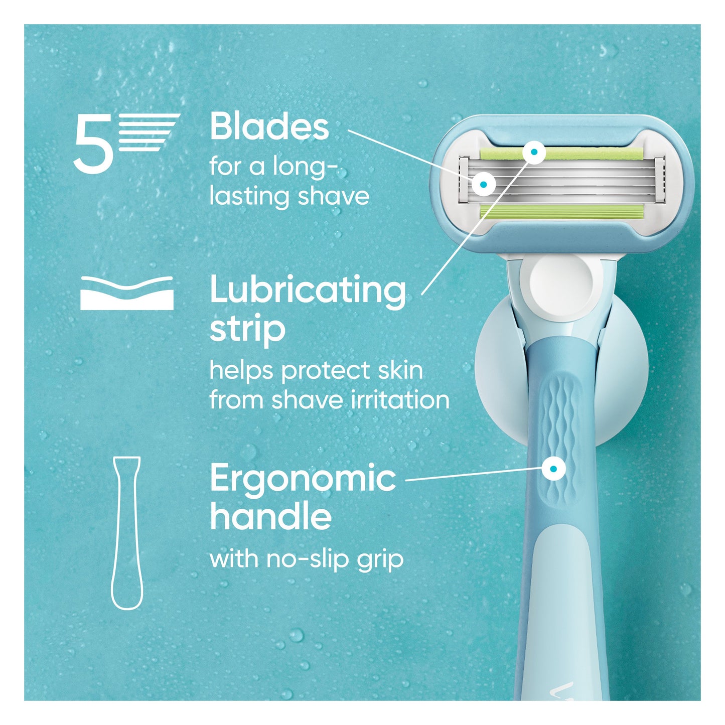 Gillette Venus Extra Smooth Green Women's Razor with 2 Refills
