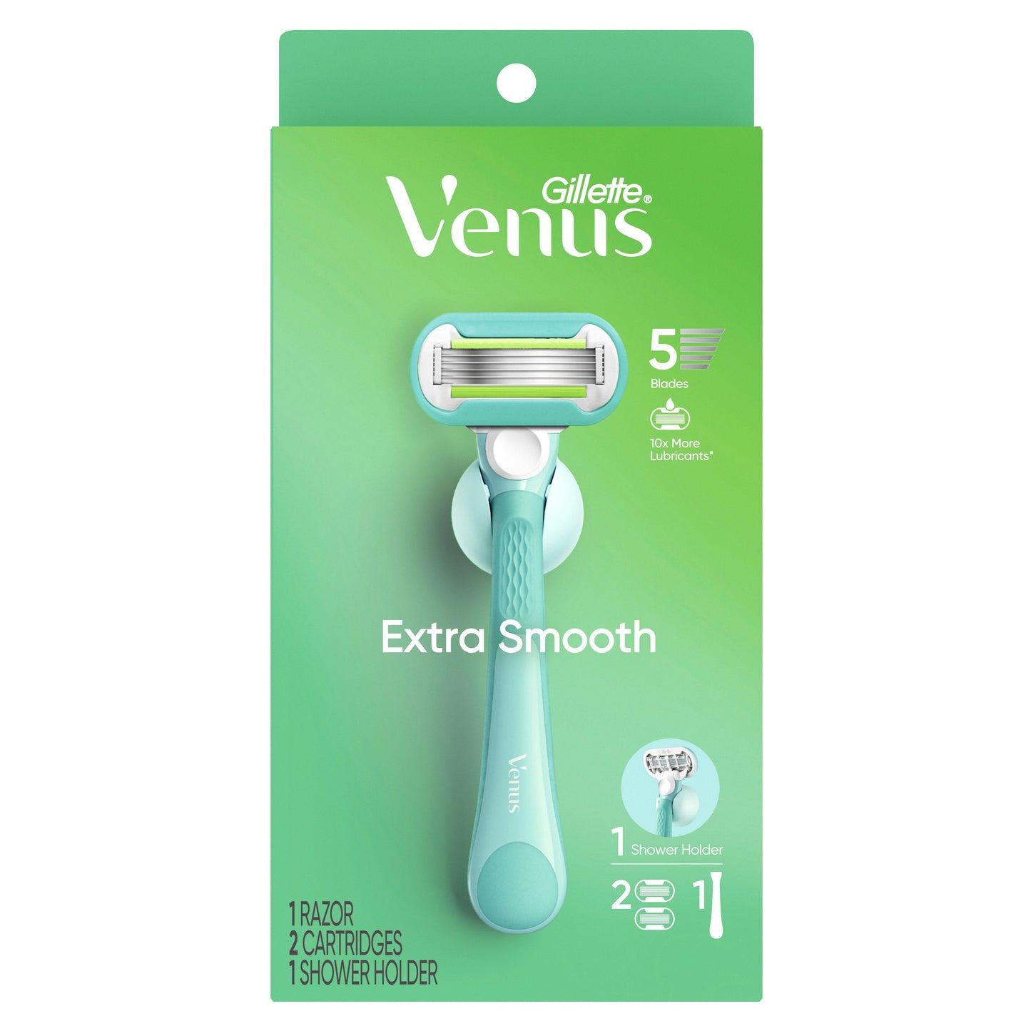 Gillette Venus Extra Smooth Green Women's Razor with 2 Refills