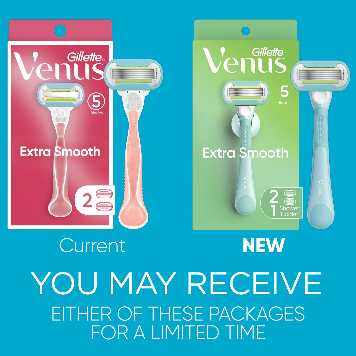 Gillette Venus Extra Smooth Green Women's Razor with 2 Refills