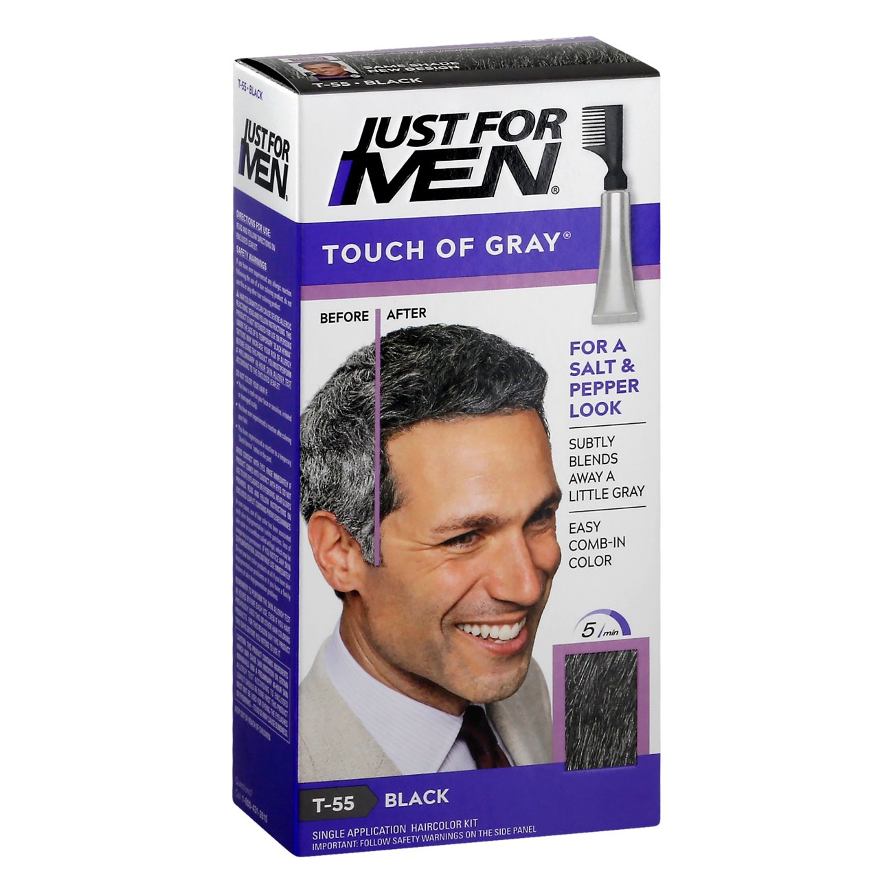 Just For Men Touch of Gray Hair Color Black-Gray T-55