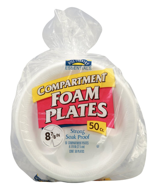 Hill Country Essentials Compartment 8.8 in Foam Plates