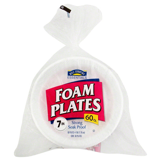 Hill Country Essentials Foam Plates, 7 inch