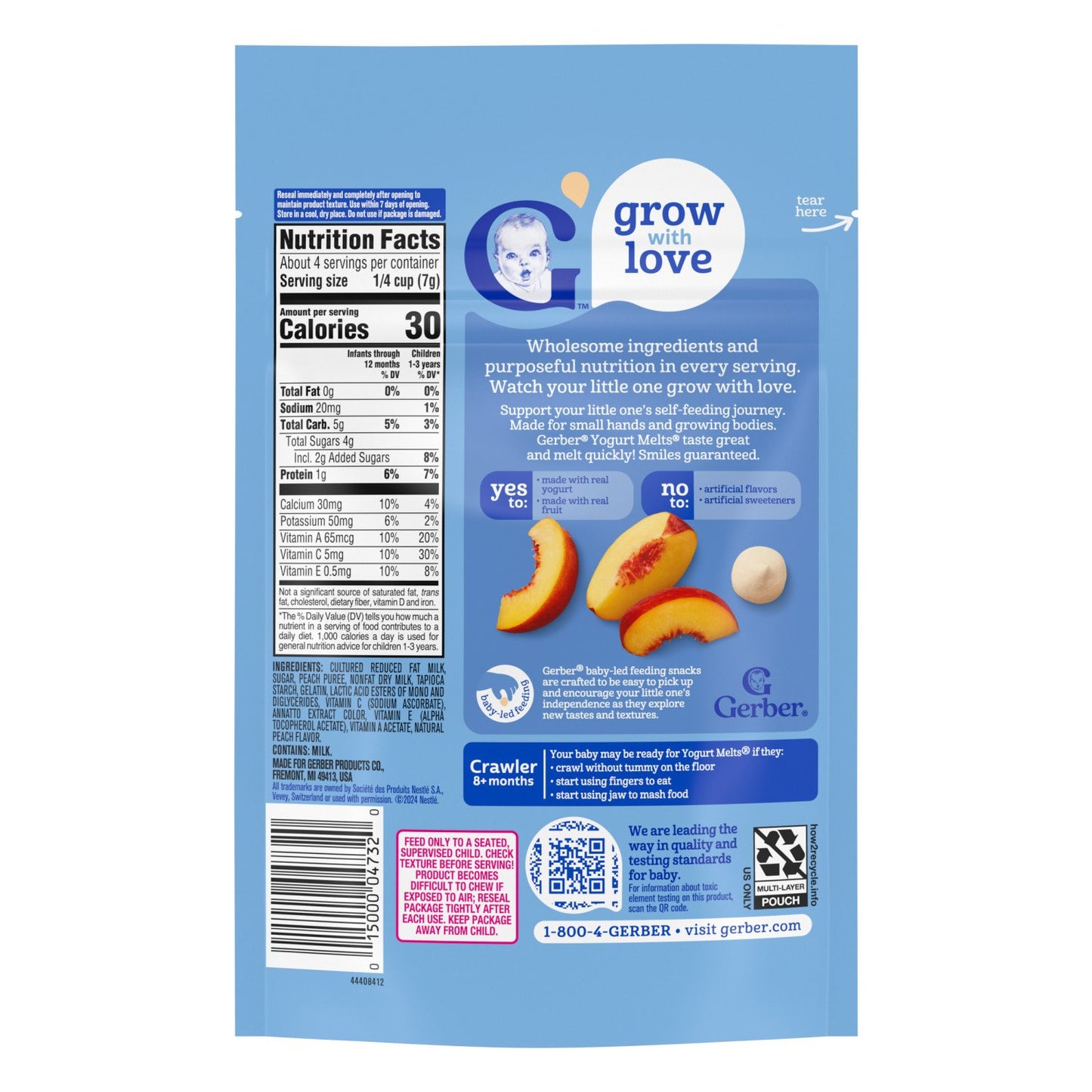 Gerber Snacks for Baby Yogurt Melts - Peach