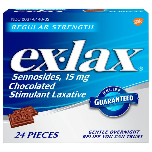 ex-lax Regular Strength Stimulant Laxative Chocolated Pieces