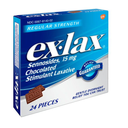 ex-lax Regular Strength Stimulant Laxative Chocolated Pieces