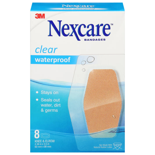 Nexcare Waterproof Knee & Elbow Clear Bandages